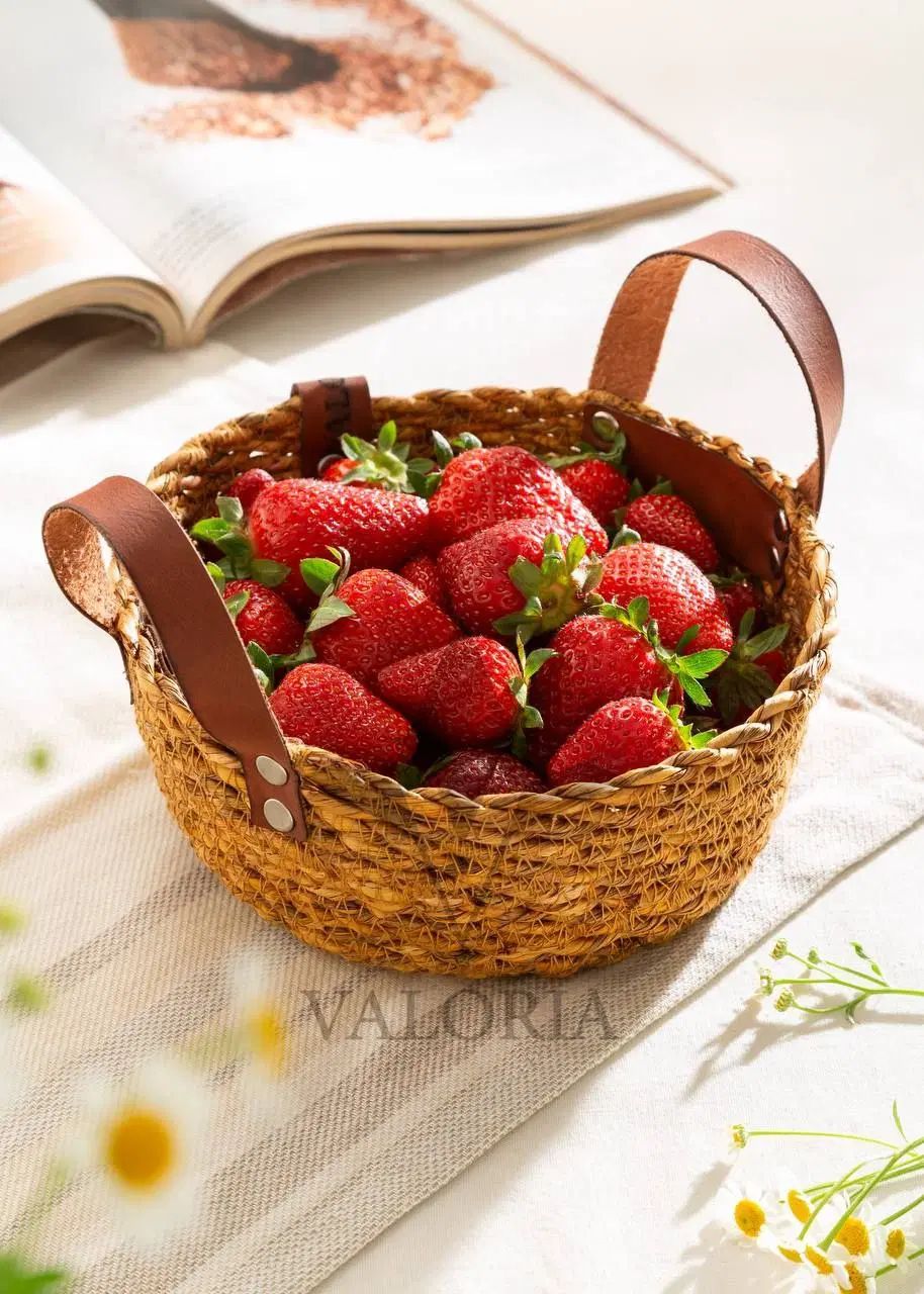 پخش انواع سبد حصیری ساده.دسته چرمی.کف چوب.|ظروف سرو و پذیرایی|آفتاب, |دیوار