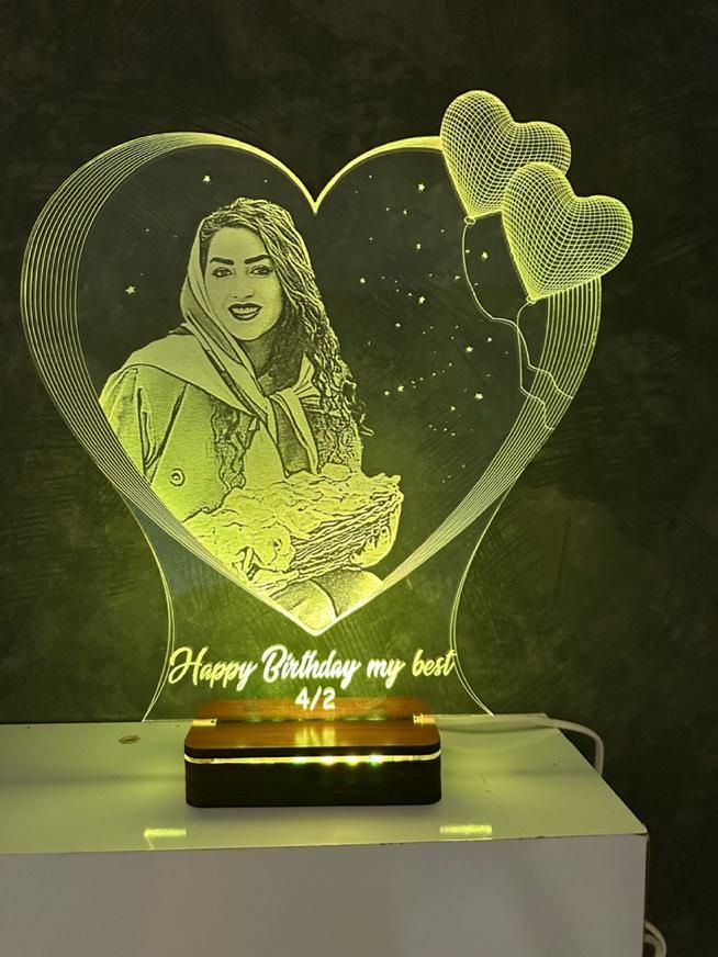 آباژور سه بعدی چهره حکاکی چهره کادو تولد|چراغ خواب و آباژور|اصفهان, هفتون|دیوار