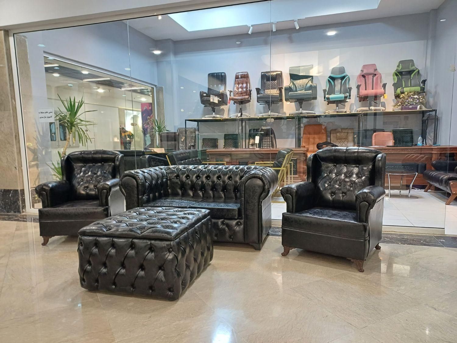 مبل چرم براق اسفنج چستر گیم ساید اسنوا اداری کانتر|مبلمان اداری|ری, دولت‌آباد|دیوار