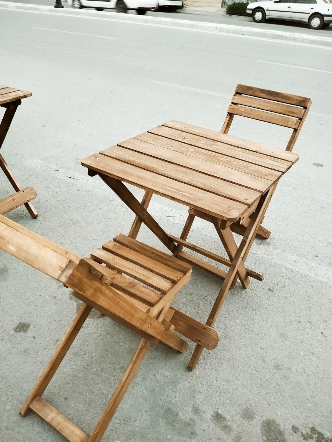 میز صندلی تاشو چوبی|میز و صندلی غذاخوری|بجنورد, |دیوار