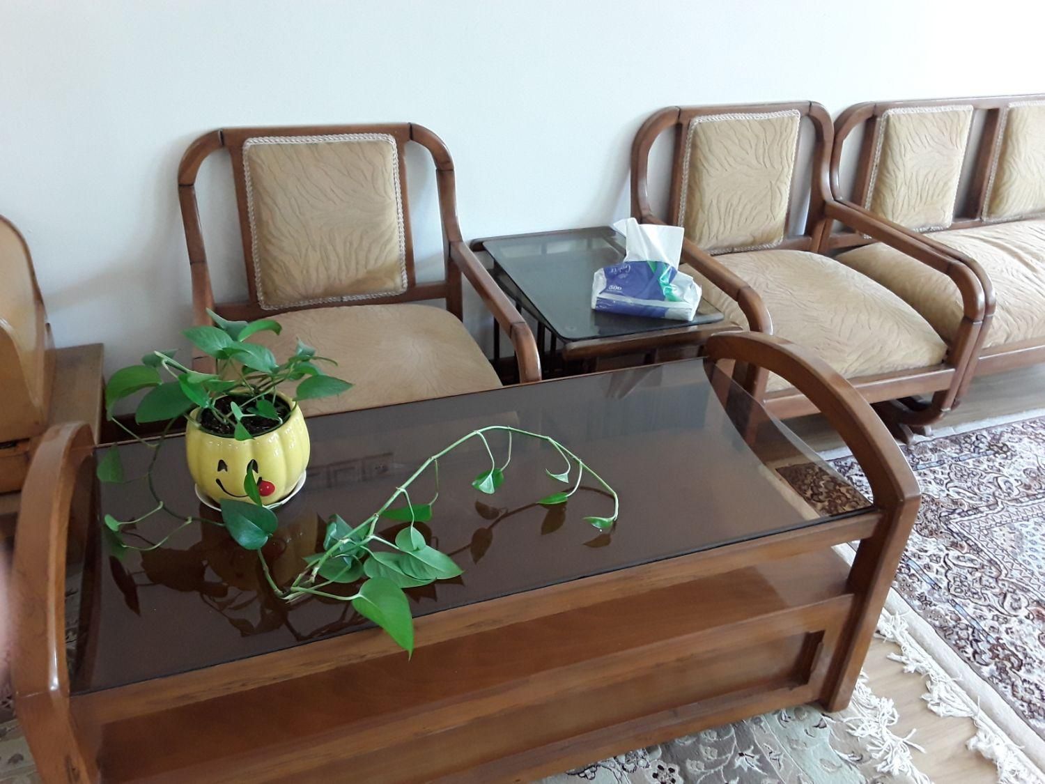 مبلمان ۱+۷ نفره به همراه میز مربوطه کاملا سالم|مبلمان خانگی و میز عسلی|مشهد, رضاشهر|دیوار