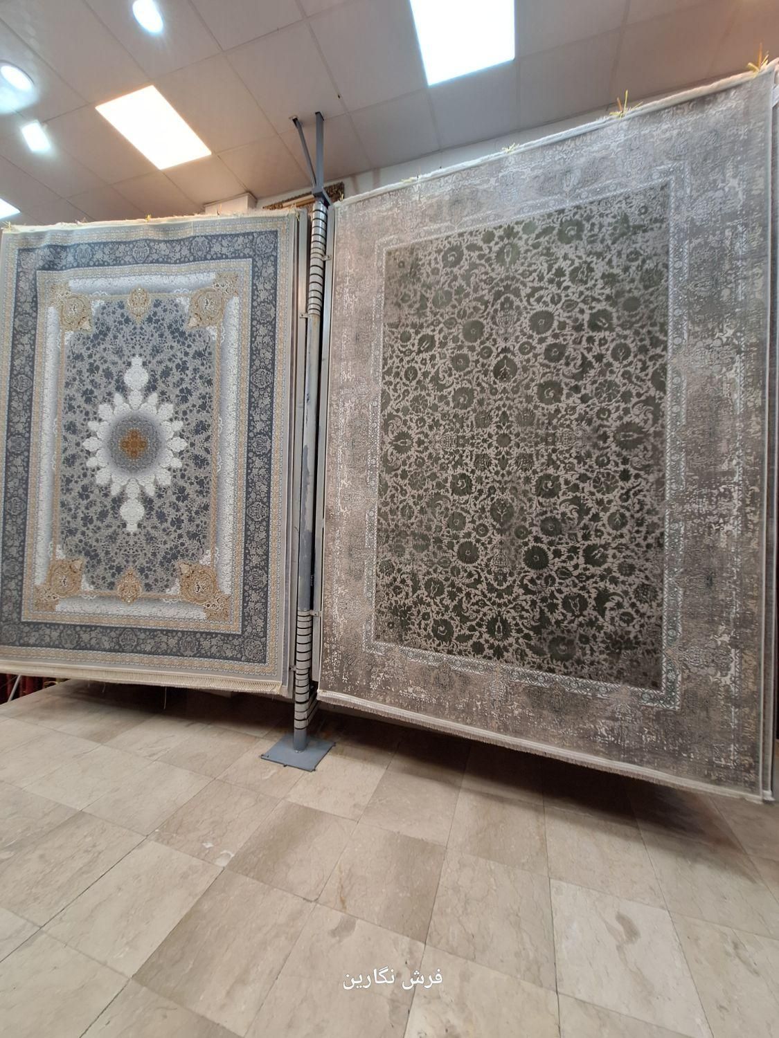 فرش ۹ متر۱۲۰۰ شانه سبز مدرن نگارین بسکابادی|فرش|مشهد, امیر|دیوار