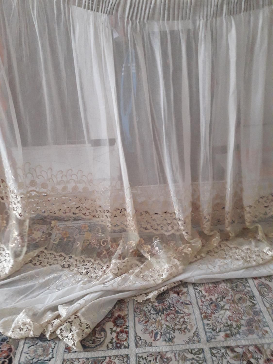 پرده حریر عرض و طول ۲در ۲|پرده، رانر، رومیزی|تهران, وردآورد|دیوار