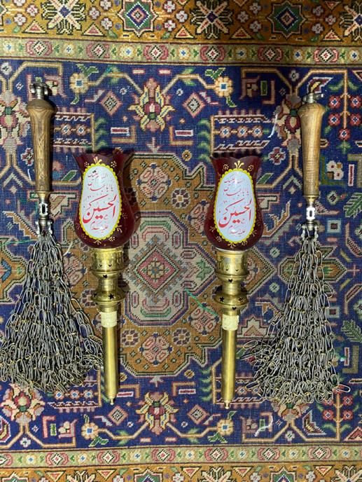 لاله برنجی و زنجیر علامت محرم|کلکسیون اشیاء عتیقه|تهران, مجیدیه|دیوار