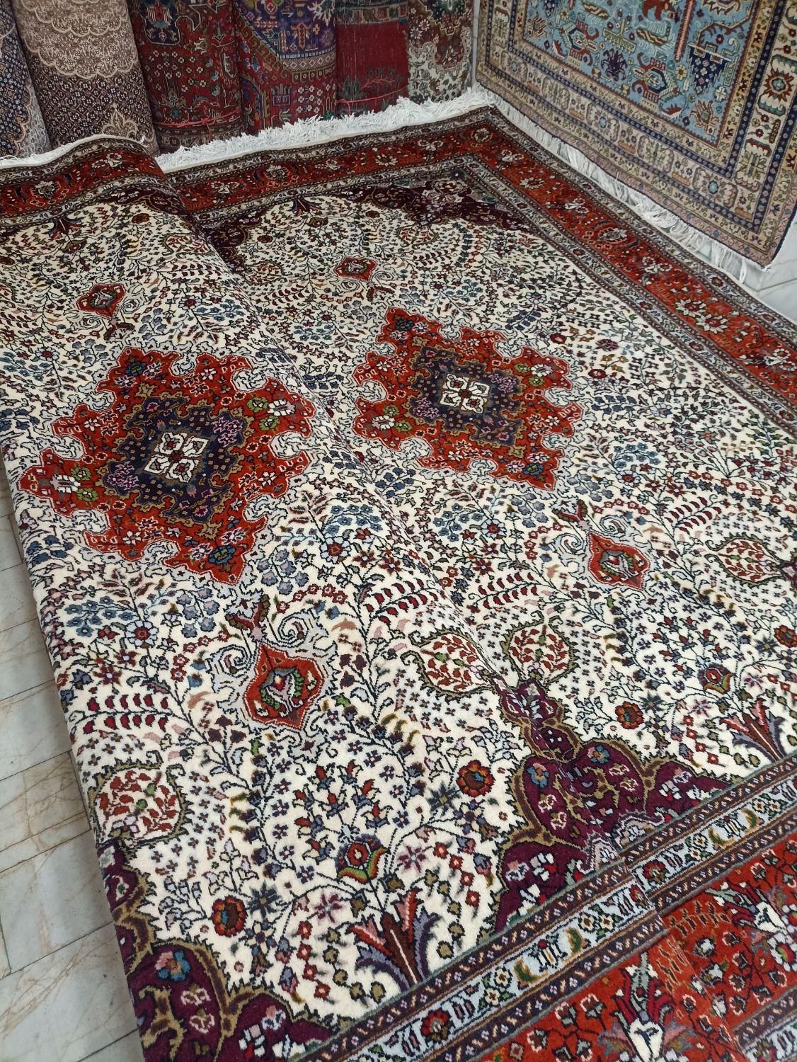 جفت شیش متری دستباف نقشه کرمان قلم مناسب جهاز|فرش|خوی, |دیوار