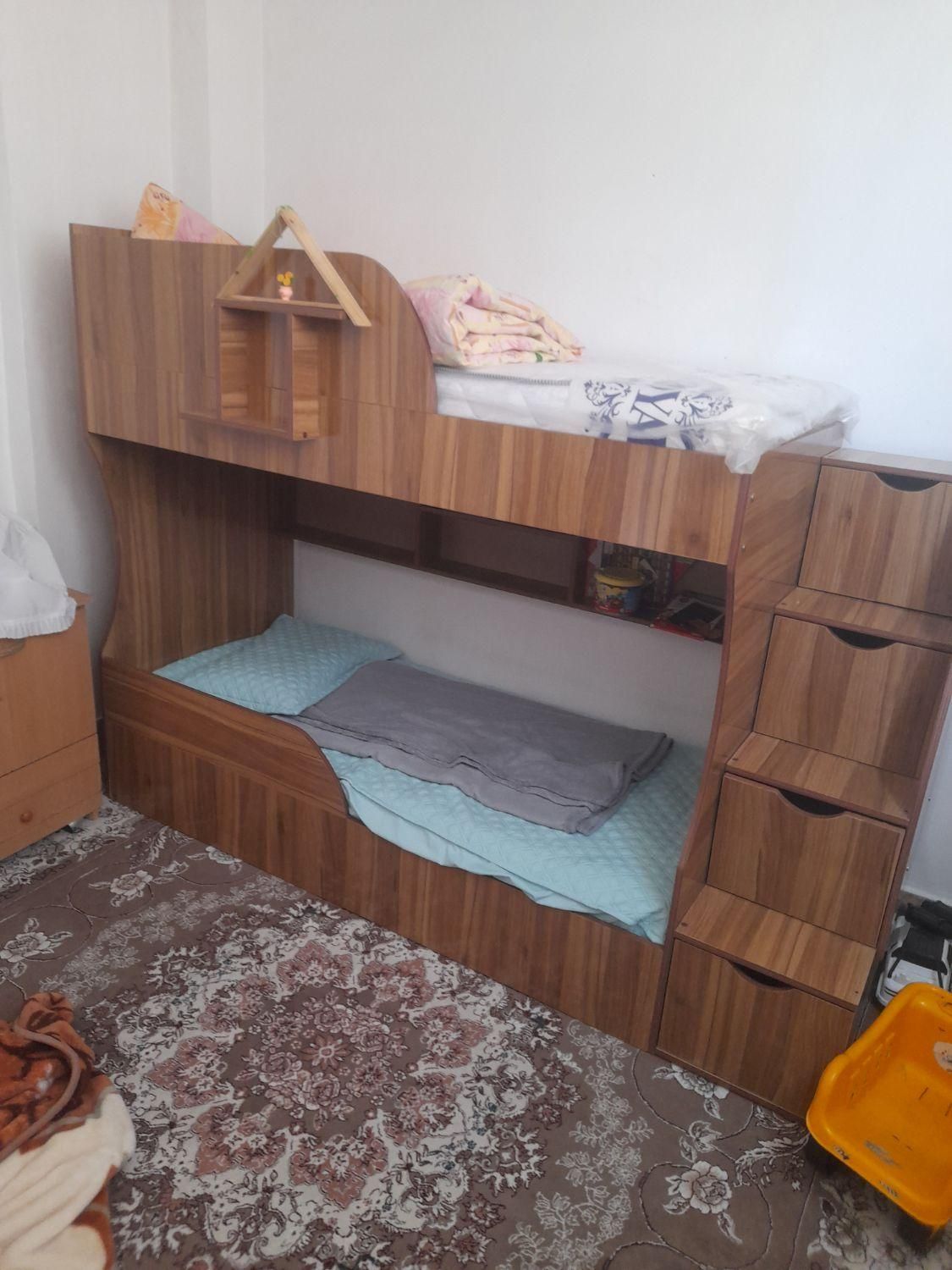 تخت دوطبقه mdf|تخت و سرویس خواب|شاهین‌شهر, گرگاب|دیوار