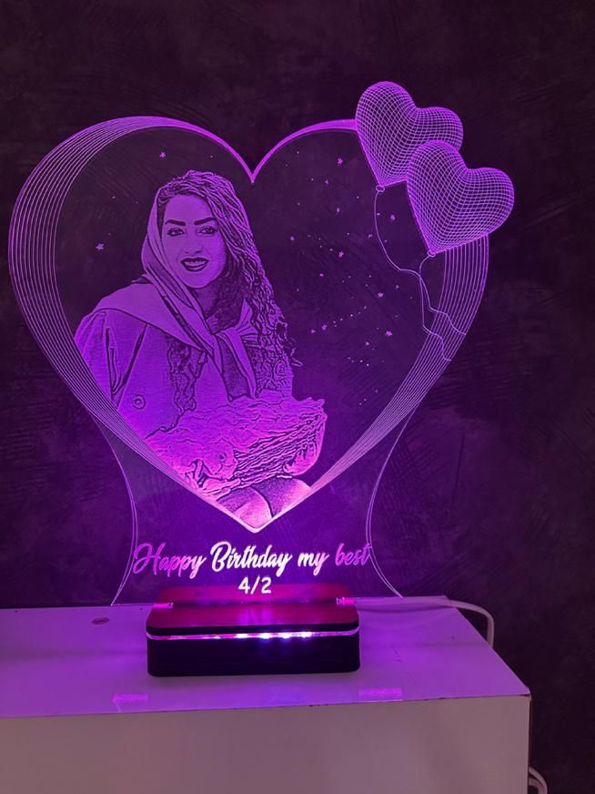 آباژور سه بعدی چهره حکاکی چهره کادو تولد|چراغ خواب و آباژور|اصفهان, هفتون|دیوار