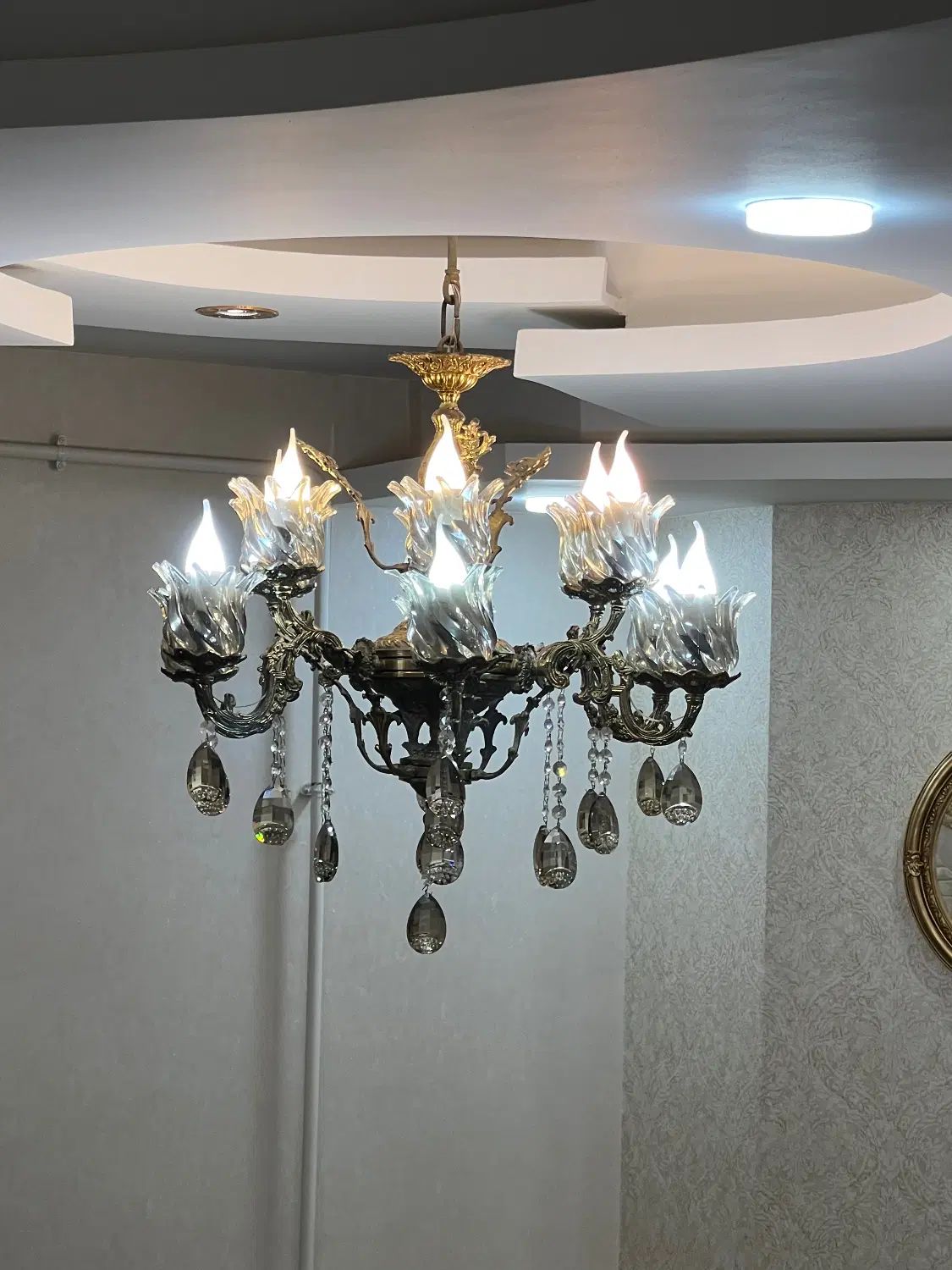 (2)عدد لوستر برنز|لوستر و چراغ آویز|رشت, معلم|دیوار
