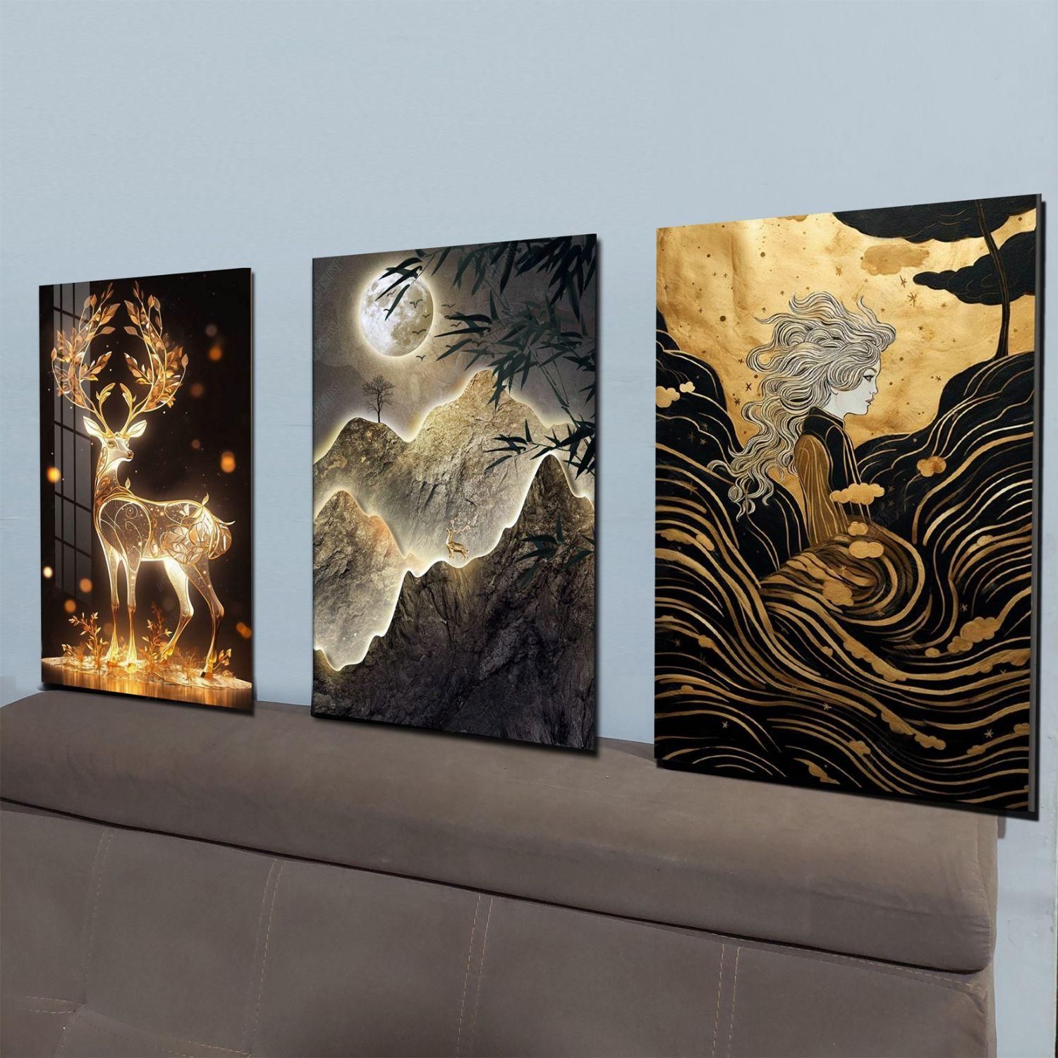 گالری رزپنل تابلو سه تیکه مدل دکوراتیو در ۵۰ طرح|تابلو، نقاشی، عکس|ساری, |دیوار