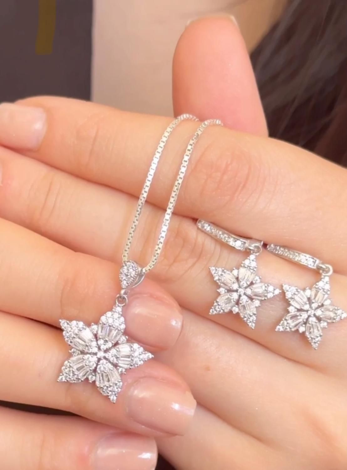 نیمست جواهر تمام نقره مدل ستاره نگینی کادو خاص|بدلیجات|تبریز, |دیوار