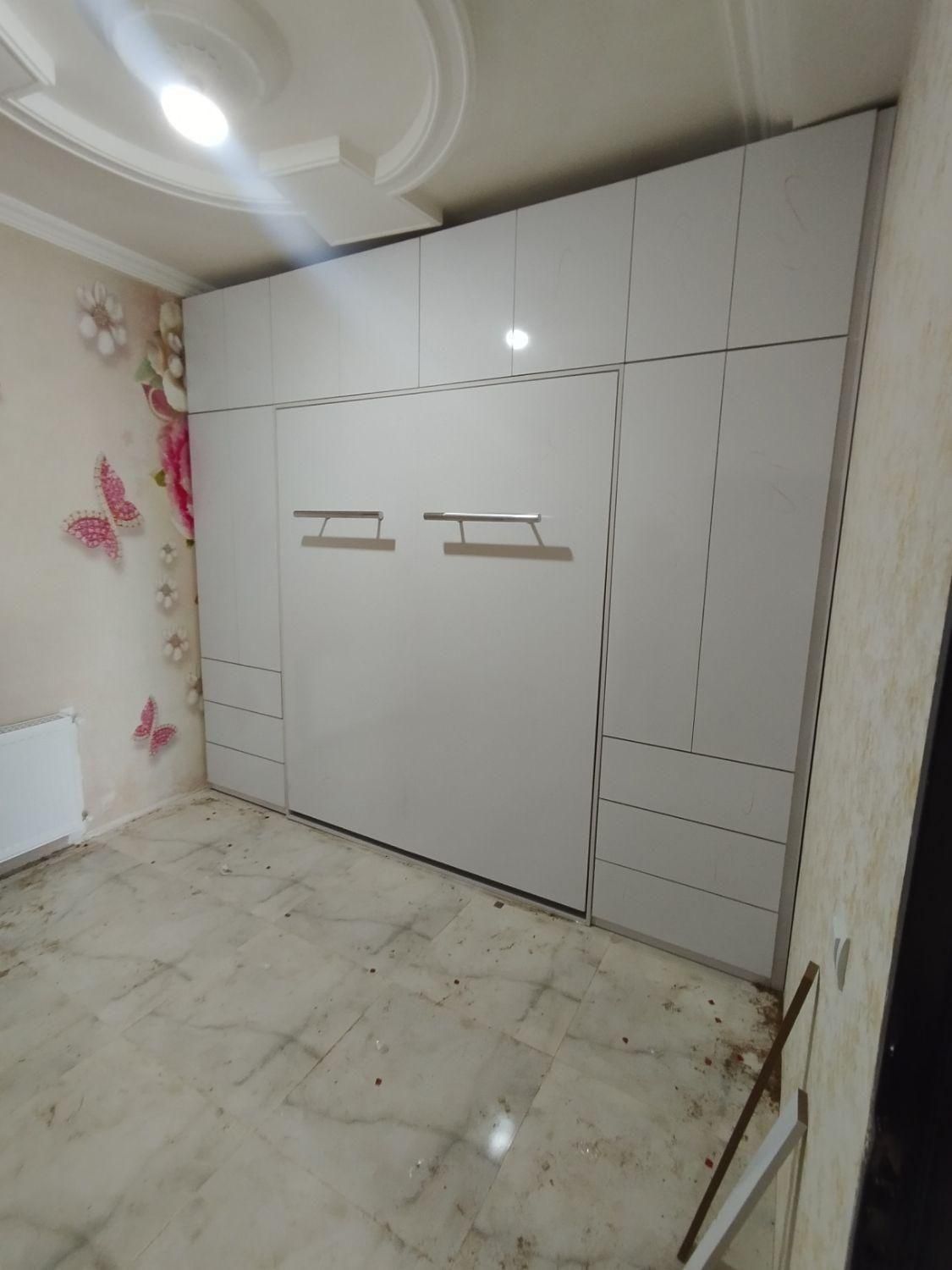 تخت تاشو رنگ گردویی(کد۱۲۰۱)|تخت و سرویس خواب|رشت, انصاری|دیوار