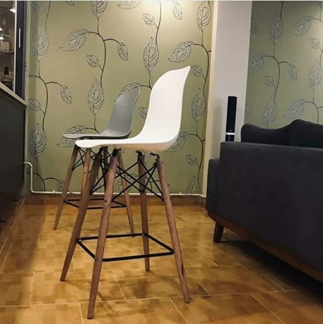 صندلی فایبرگلاس پایه بلند چوبی اپن کانتر پیشخوان|صندلی و نیمکت|اصفهان, رهنان|دیوار