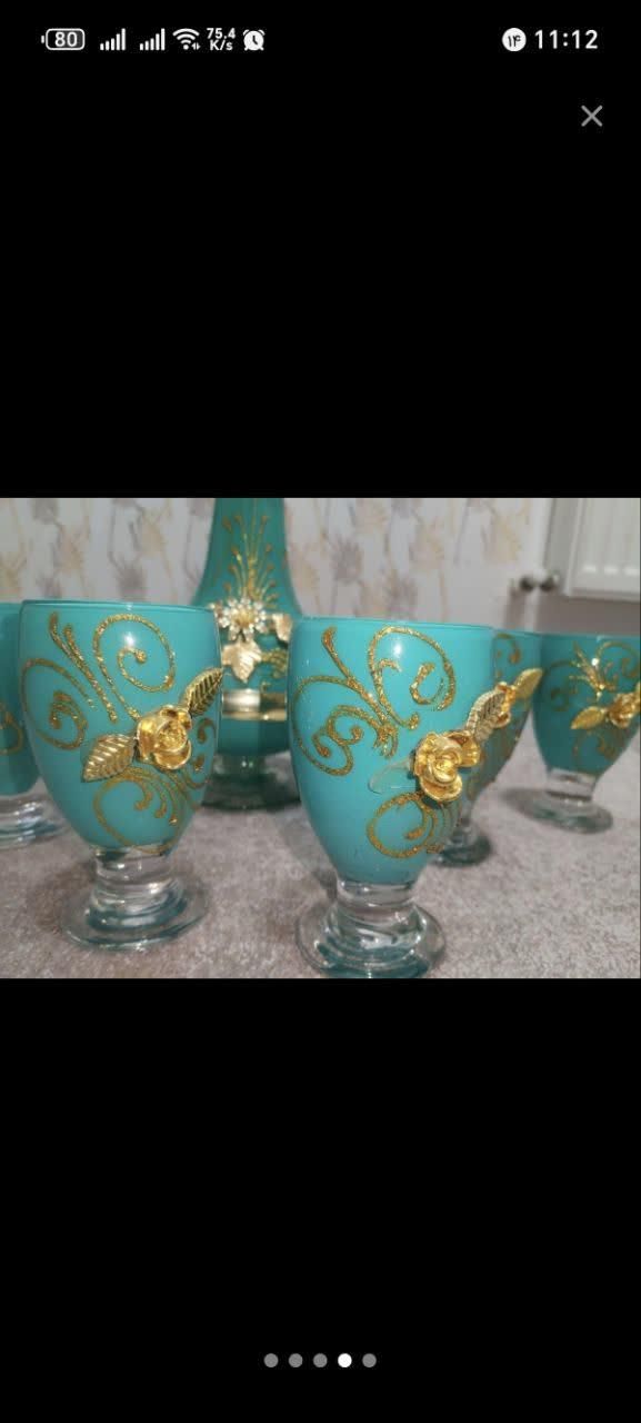 دکور فیروزه ای گل رز|صنایع دستی و سایر لوازم تزئینی|کرج, حسین‌آباد|دیوار