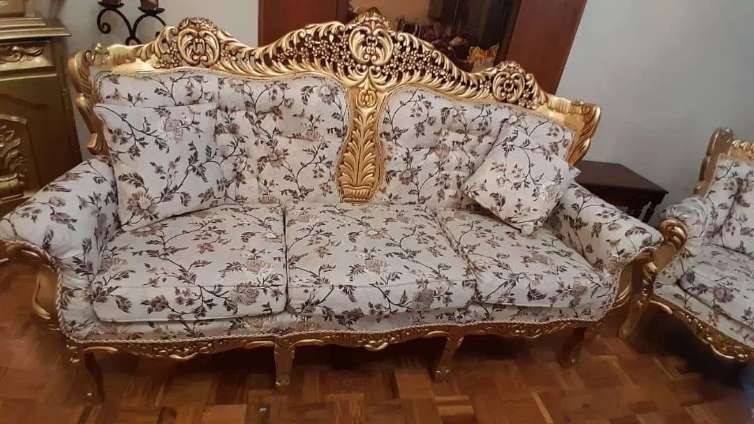 مبلمان و میز ناهار استیل سلطنتی دو رو منبت|مبلمان خانگی و میز عسلی|اصفهان, باغ نگاره|دیوار