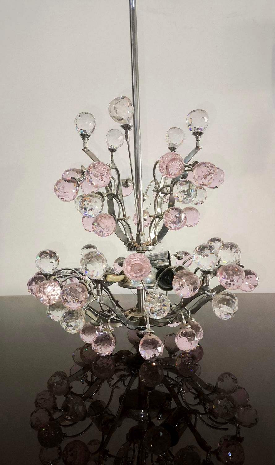 دو عدد لوستر زیبا (گوی کریستالی)|لوستر و چراغ آویز|قم, انسجام|دیوار