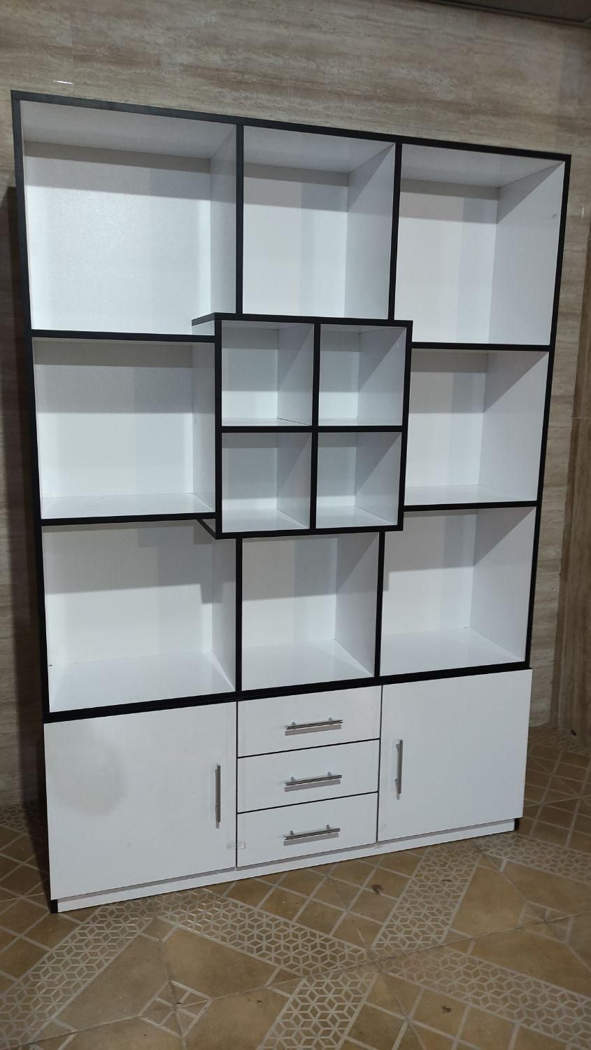 کتابخانه و کمد چوبی مدرن با کشو و طبقات|کتابخانه، شلف، قفسه‌های دیواری|تبریز, |دیوار