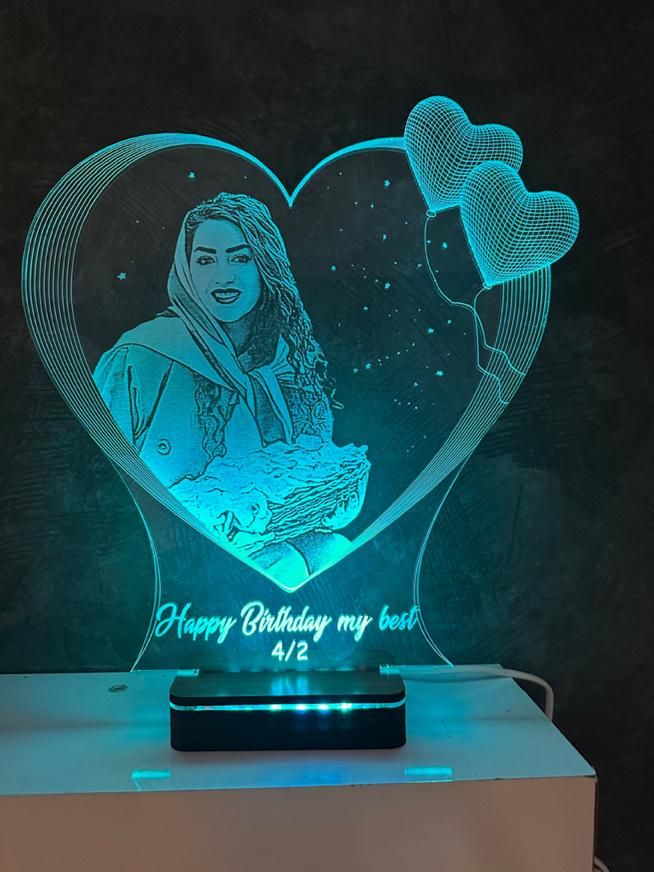 آباژور سه بعدی چهره حکاکی چهره کادو تولد|چراغ خواب و آباژور|اصفهان, هفتون|دیوار