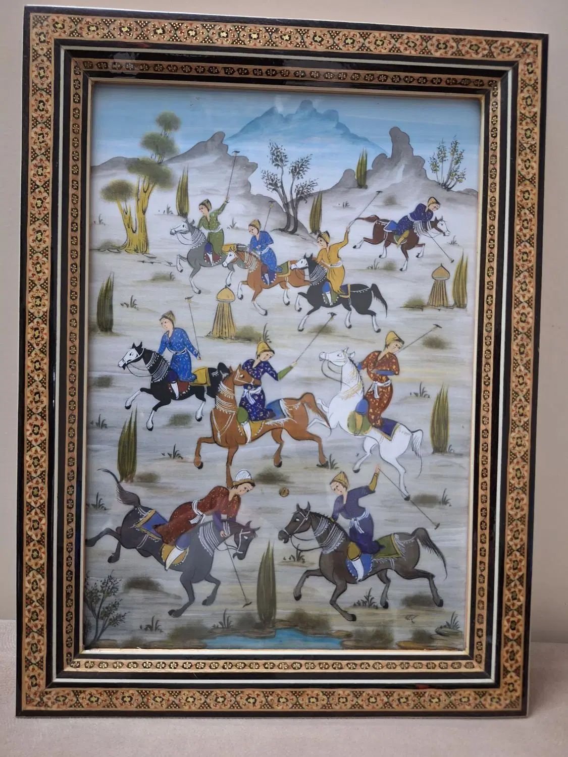 تابلومیناتوری باقاب خاتم ۳۵در۲۶|صنایع دستی و سایر لوازم تزئینی|تهران, تولید دارو|دیوار