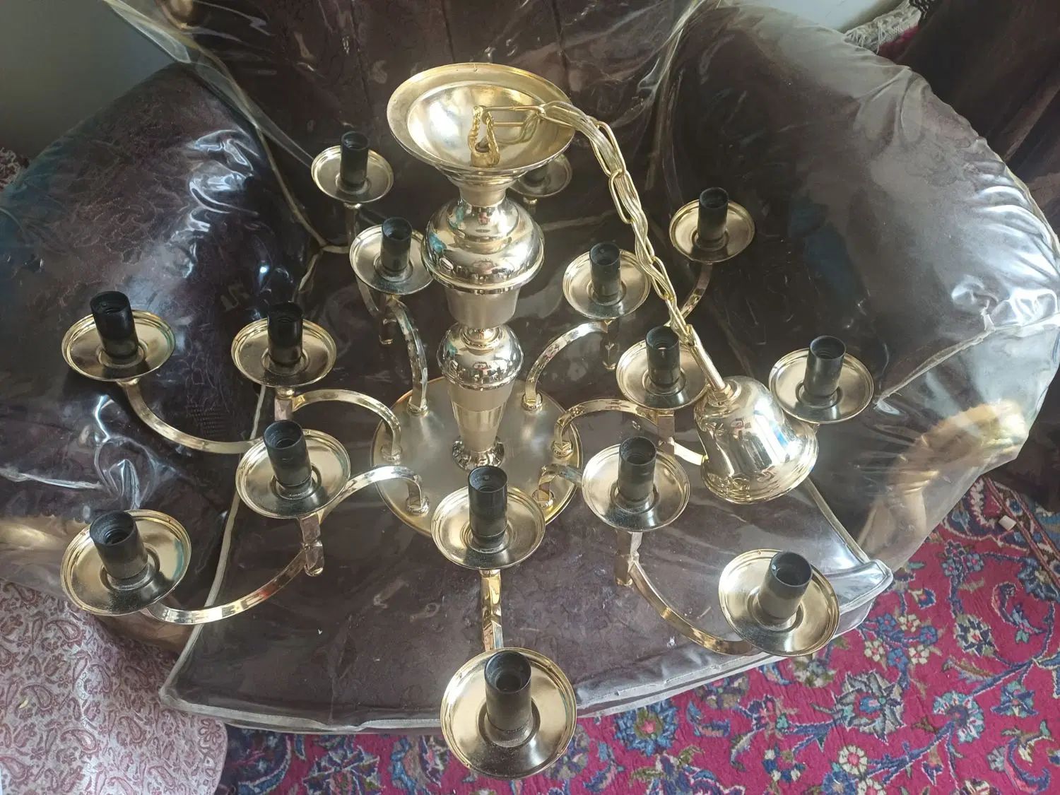 لوستر رنگ ثابت ۱۴شاخه|لوستر و چراغ آویز|تهران, جمهوری|دیوار