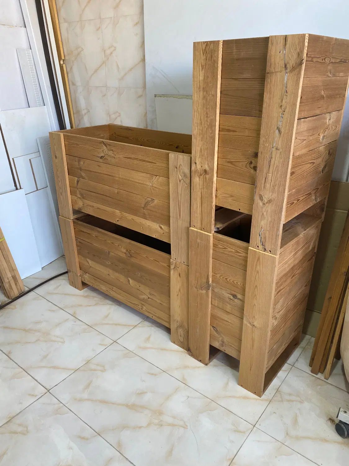 گلدان چوبی فلاور باکس ترمود(قابلیت رنگ چوب دلخواه)|گل و گیاه طبیعی|تهران, ازگل|دیوار