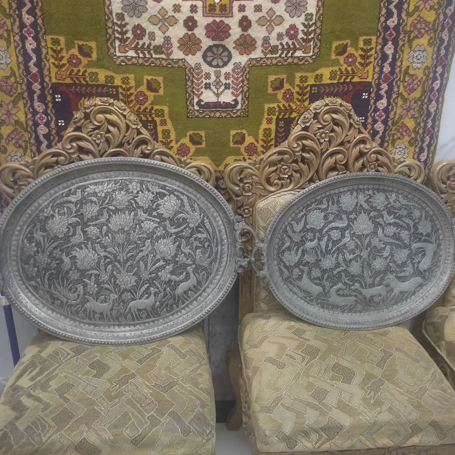 سینی قلم کاری|صنایع دستی و سایر لوازم تزئینی|اصفهان, نقش جهان|دیوار
