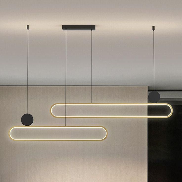 لوستر سقفی خطی بیضی دو طبقه ای|لوستر و چراغ آویز|تهران, چیتگر جنوبی|دیوار