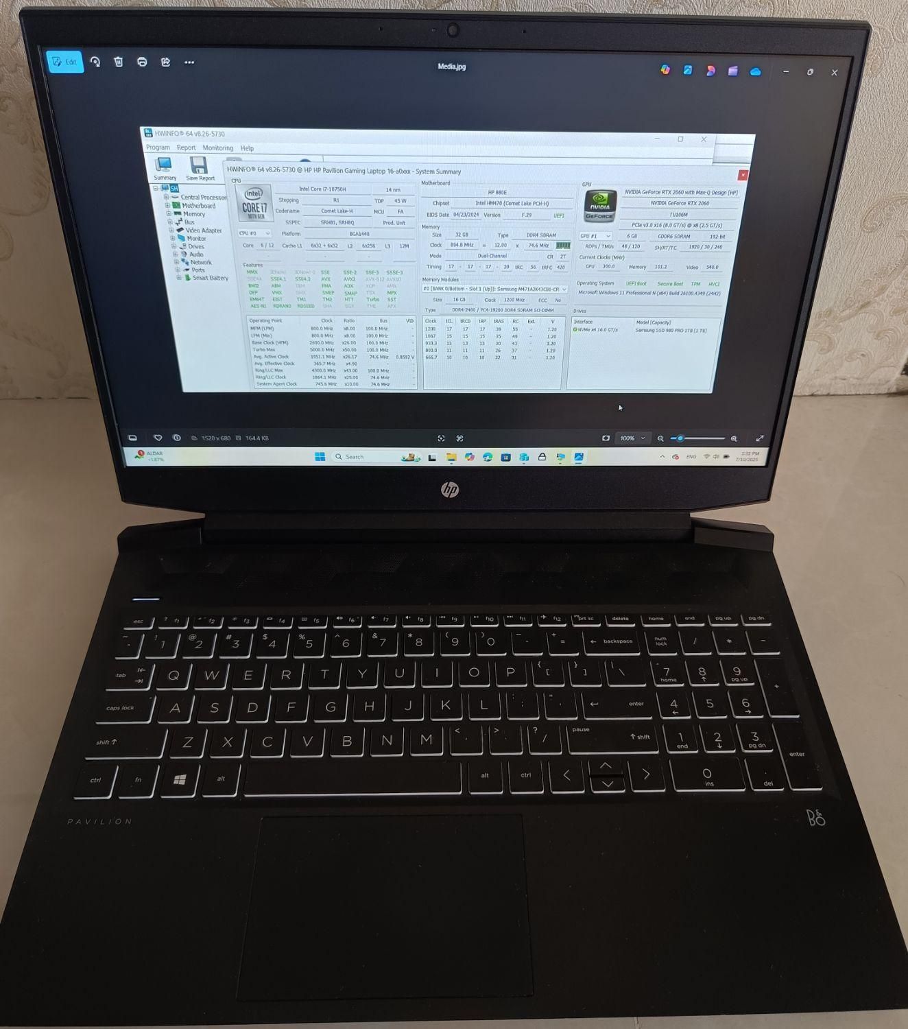لپ تاپ قدرتمند HP pavilion gaming 16|رایانه همراه|زنجان, |دیوار