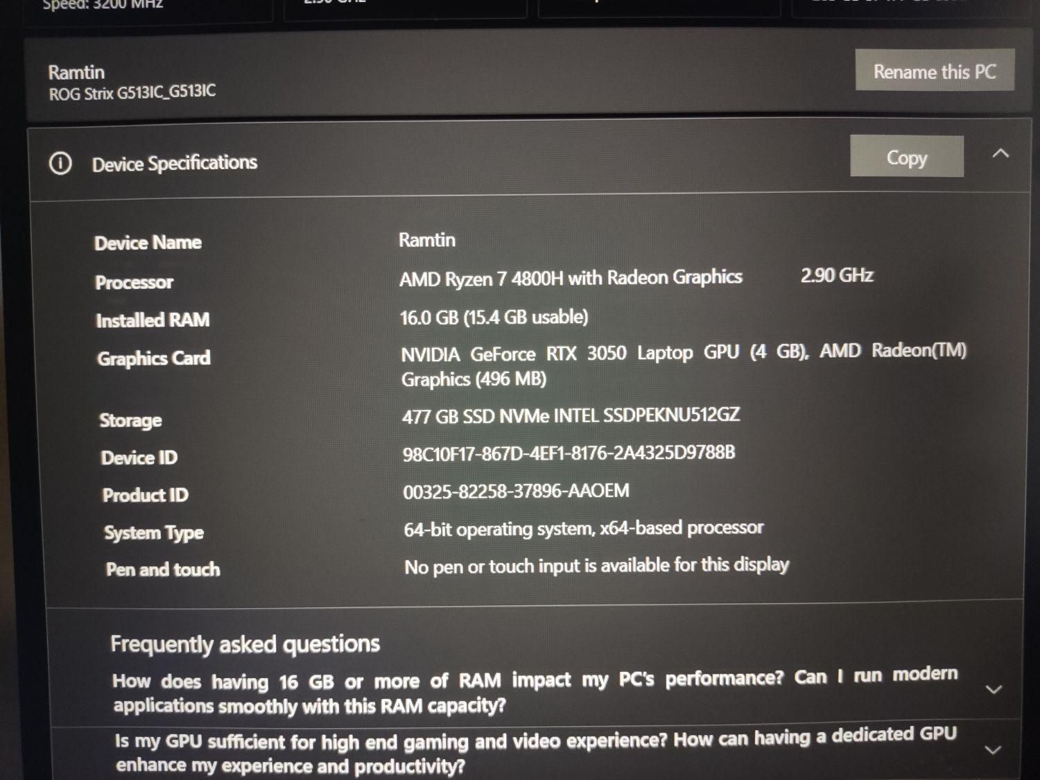 لپ تاپ  Rog Strix Asus|رایانه همراه|تهران, تهرانپارس غربی|دیوار