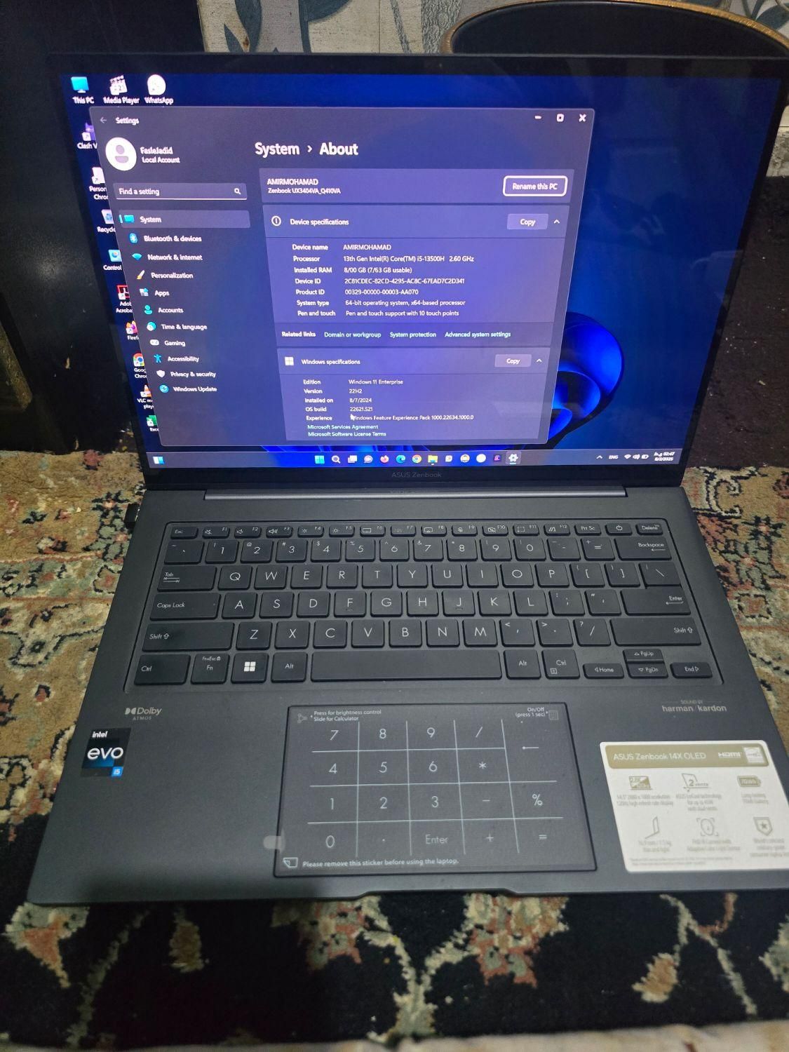 لب تاپ ایسوس zenbook 14x oled|رایانه همراه|تهران, شبیری|دیوار