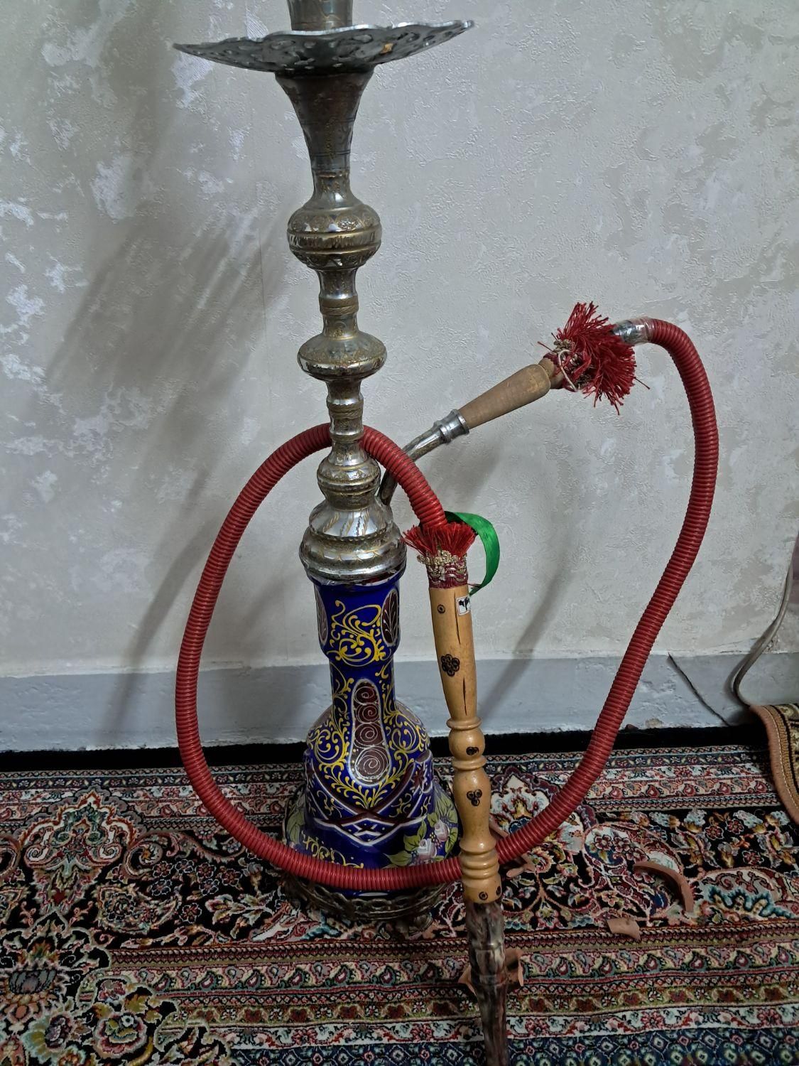 قلیان تنه برنز حکاکی شده (معاوضه)|کلکسیون و سرگرمی|ری, |دیوار