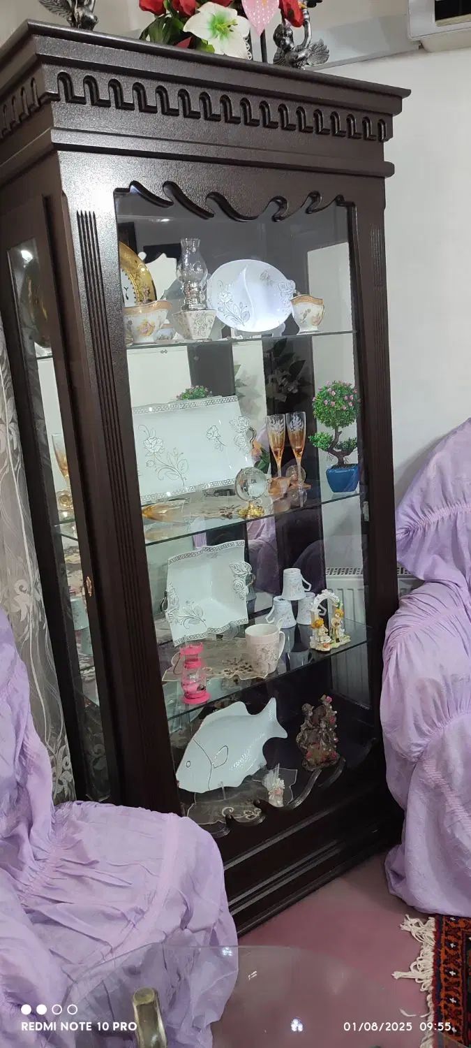 بوفه سالم آیینه دار با چراغ روشنایی و نورپردازی|بوفه، ویترین، کنسول|عجب شیر, |دیوار