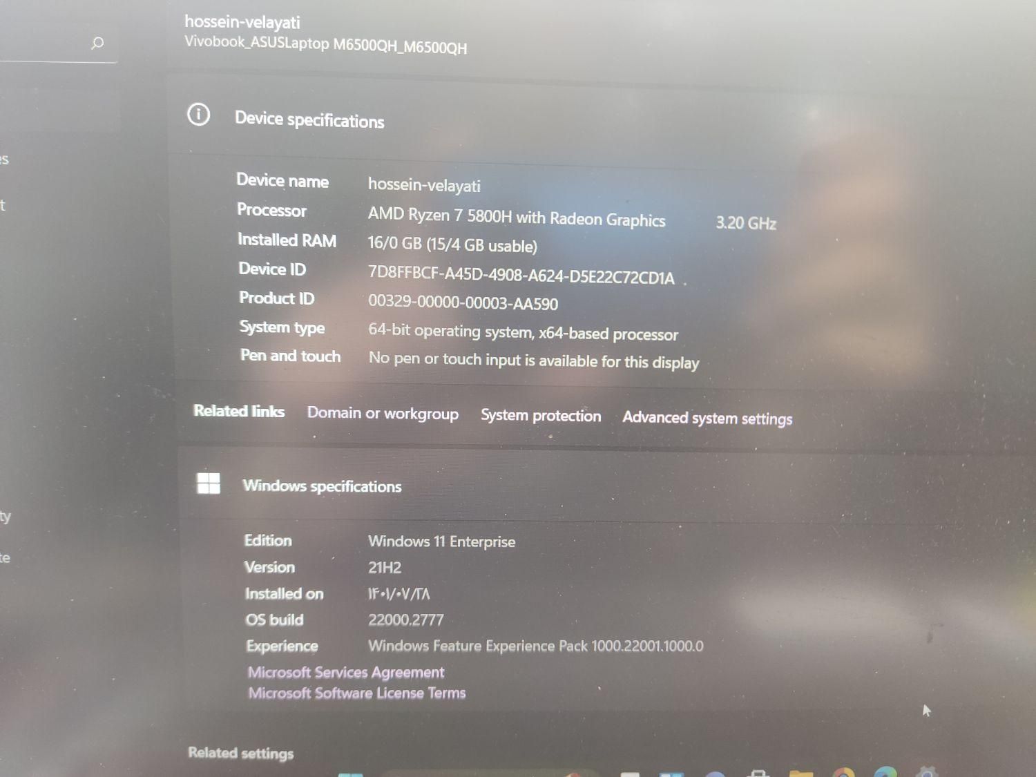 لپ تاپ Asus vivobook pro 15|رایانه همراه|کلاردشت, |دیوار