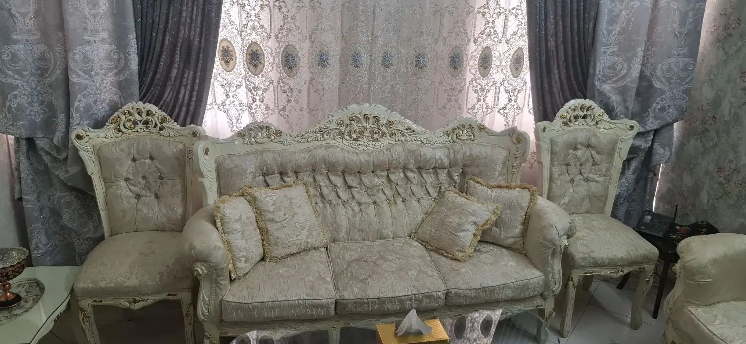 مبل مبلمان سلطنتی سالم شیک زیبا با روکش|مبلمان خانگی و میز عسلی|تهران, شادآباد|دیوار