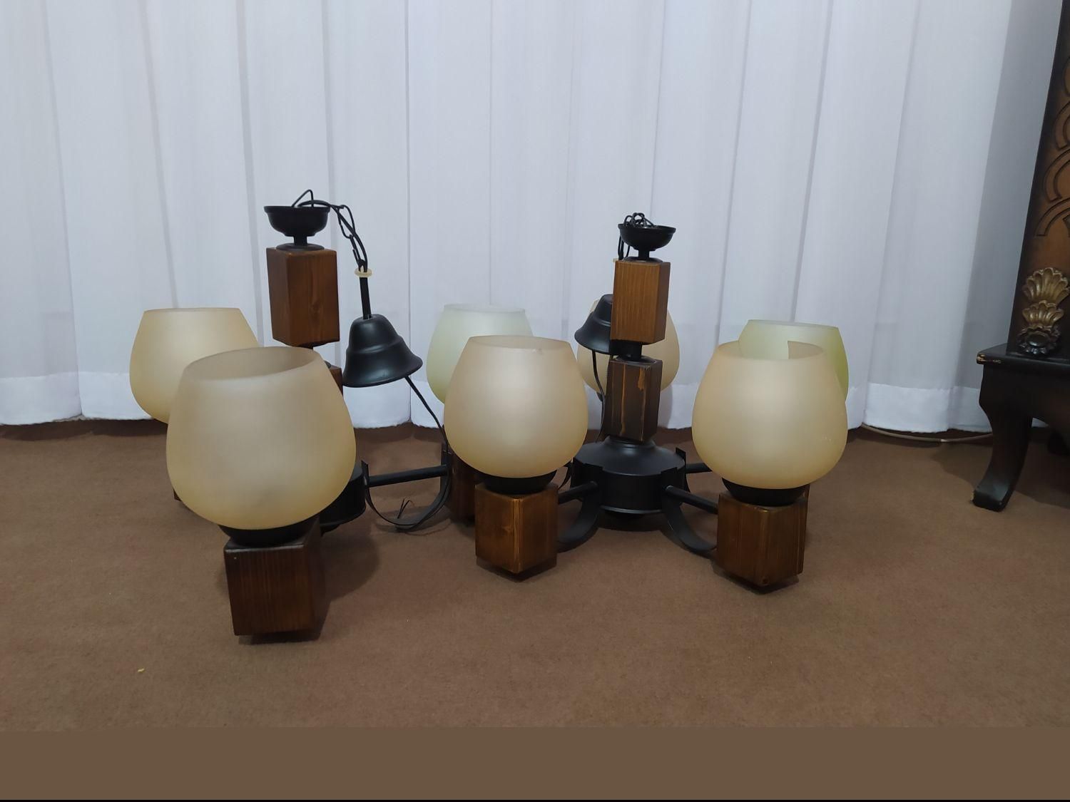 دو عدد لوستر شیک و زیبا|لوستر و چراغ آویز|الوند, |دیوار