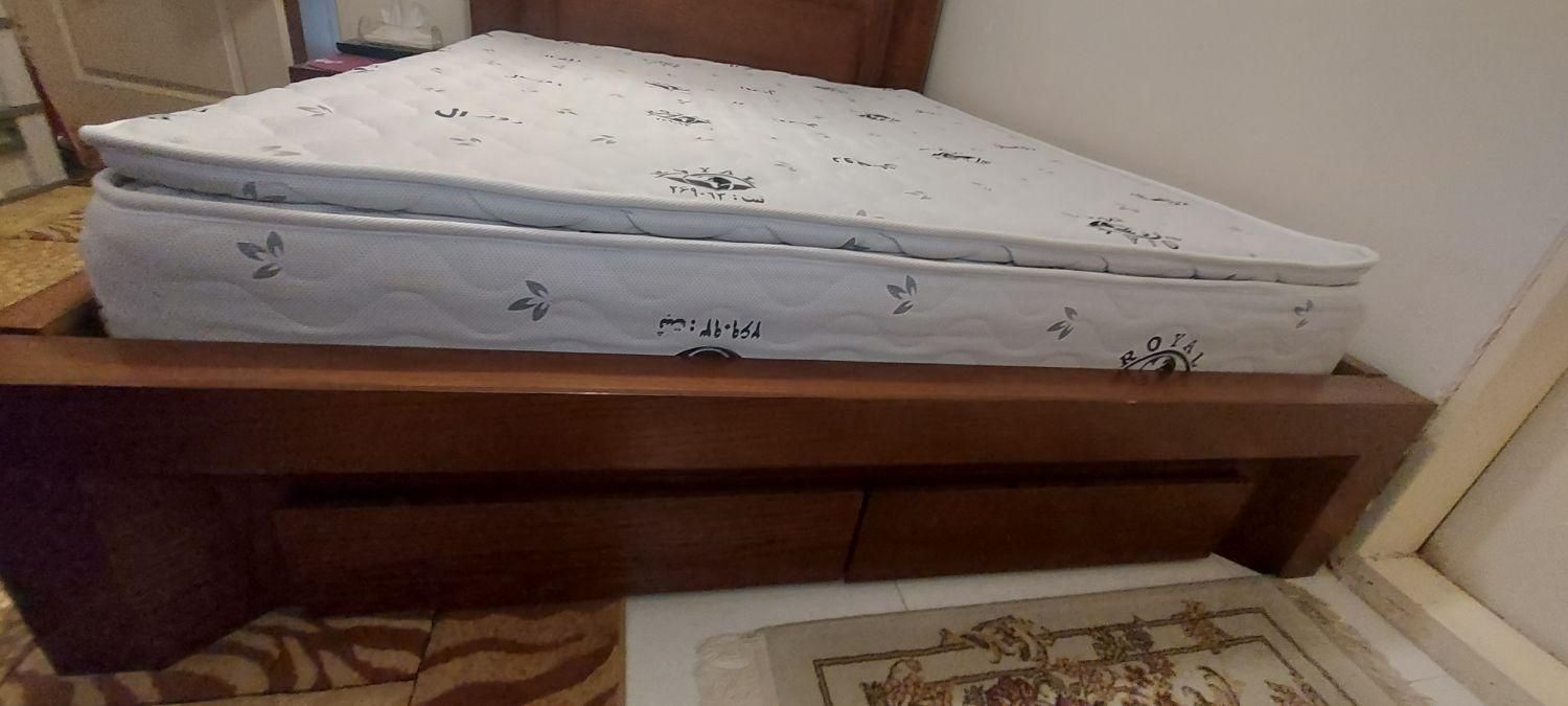 تختخواب دو نفره چوبی ، تشک طبی اصل رویال|تخت و سرویس خواب|تهران, شهرک چیتگر|دیوار