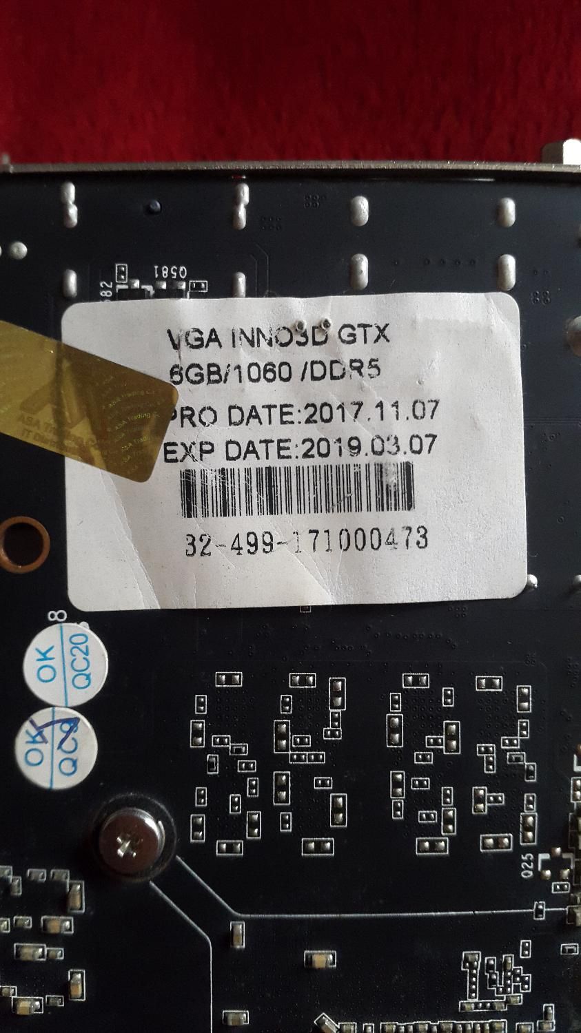 گرافیک gtx 1060 6g inno3d آی سی تغذیه سوخته|قطعات و لوازم جانبی رایانه|تهران, ستارخان|دیوار