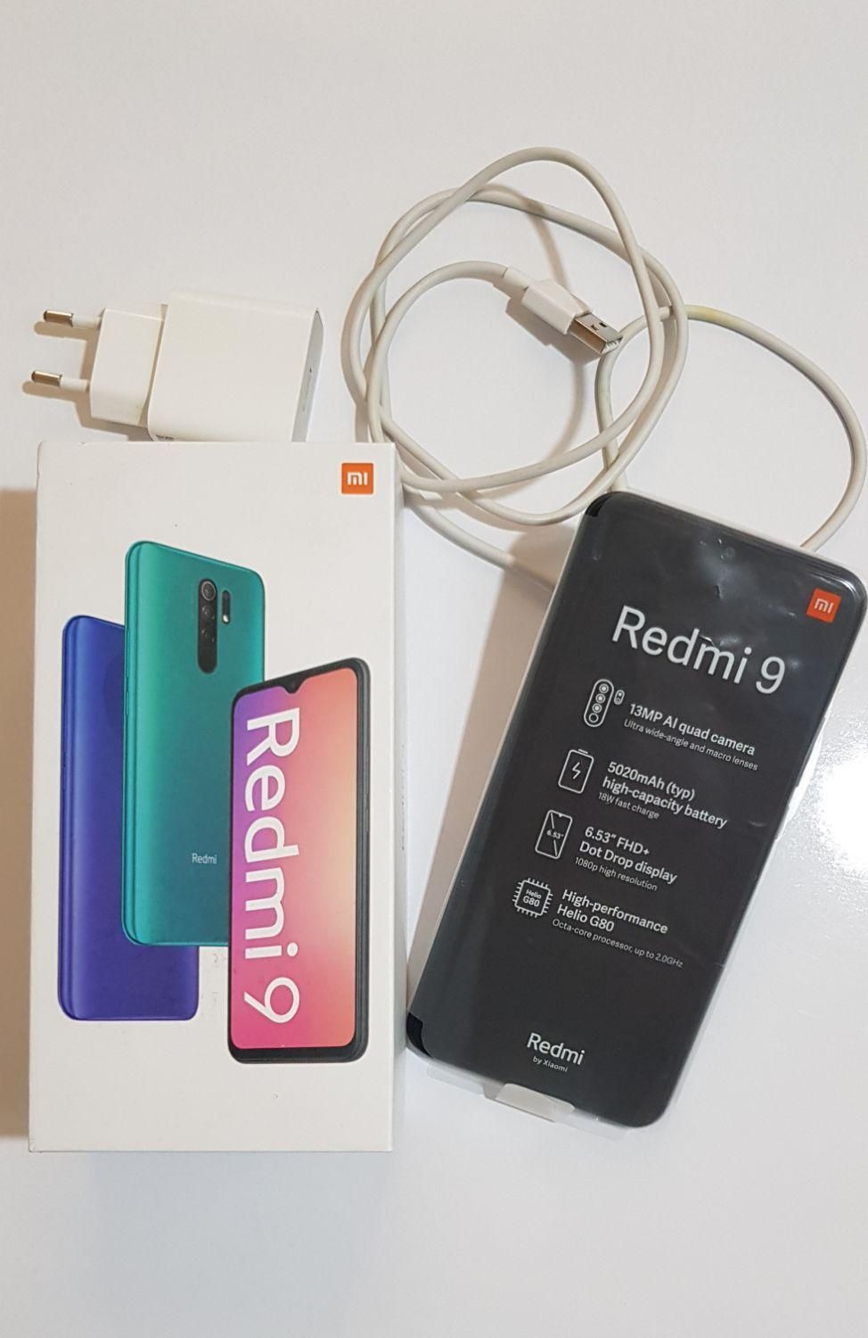 گوشی Redmi 9 حافظه ۳۲ + ۶۴ جانبی جعبه،لوازم کامل|موبایل|تهران, اقدسیه|دیوار