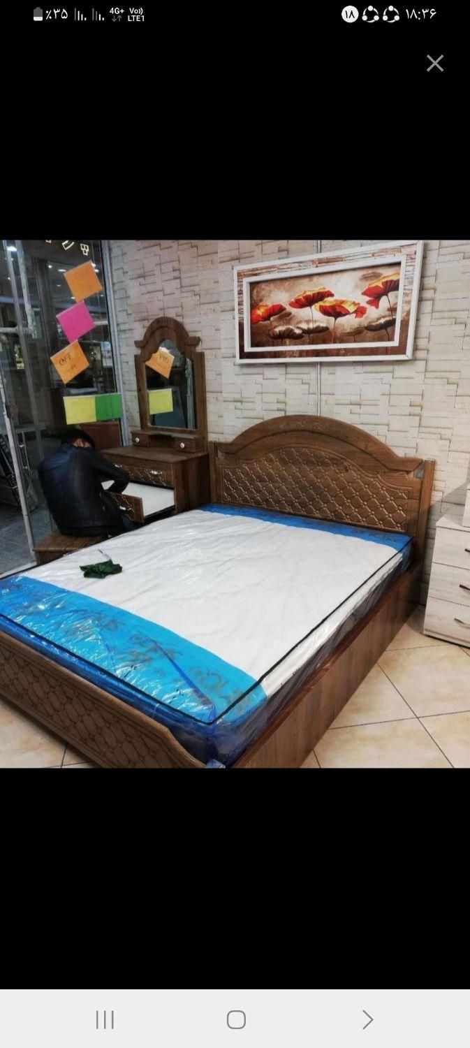 تخت دو نفره تمام وکیوم روژان|تخت و سرویس خواب|الوند, |دیوار