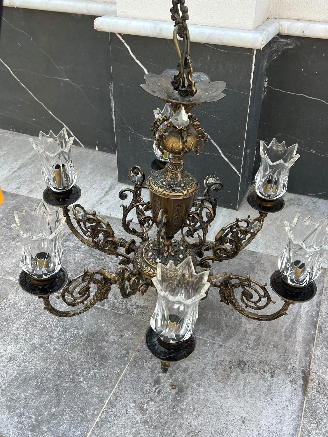 لوستر برنج|لوستر و چراغ آویز|رشت, بازار|دیوار