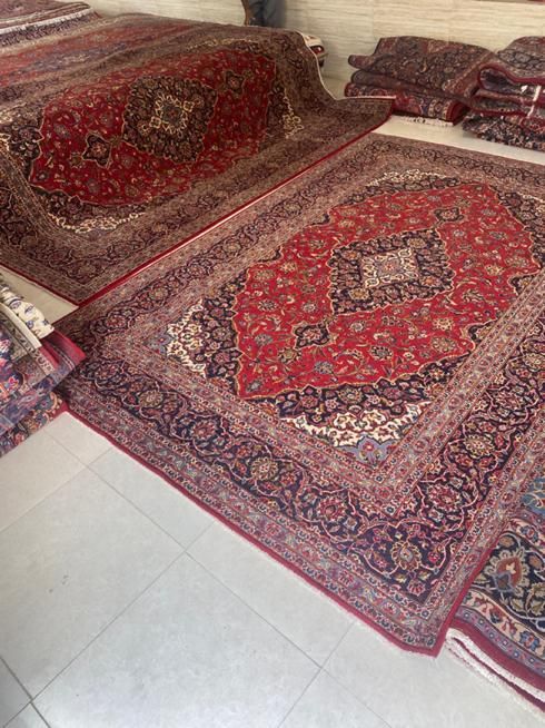 جفت ۹ متری کاشون قرمز رنگ پرزدار سالم|فرش|همدان, |دیوار