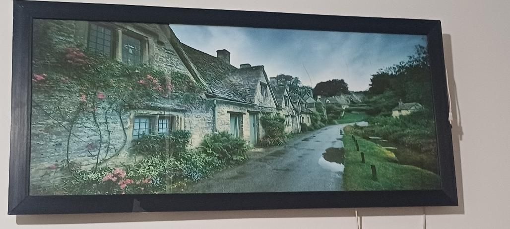 تابلو طرح کلبه و طبیعت چراغ دار|تابلو، نقاشی، عکس|اسلام‌شهر, شهرک الهیه|دیوار