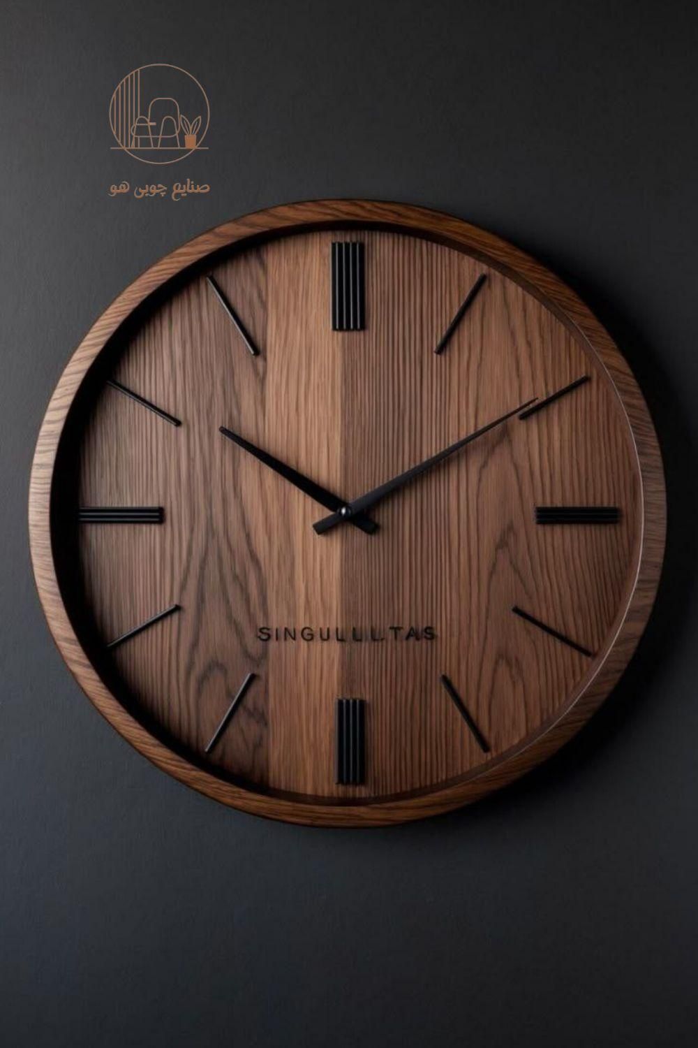 ساعت دیواری چوبی شیک و جذاب هو|ساعت دیواری و تزئینی|تبریز, |دیوار