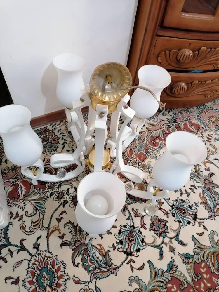 لوستر 5شعله نو|لوستر و چراغ آویز|شیراز, چوگیاه‎|دیوار