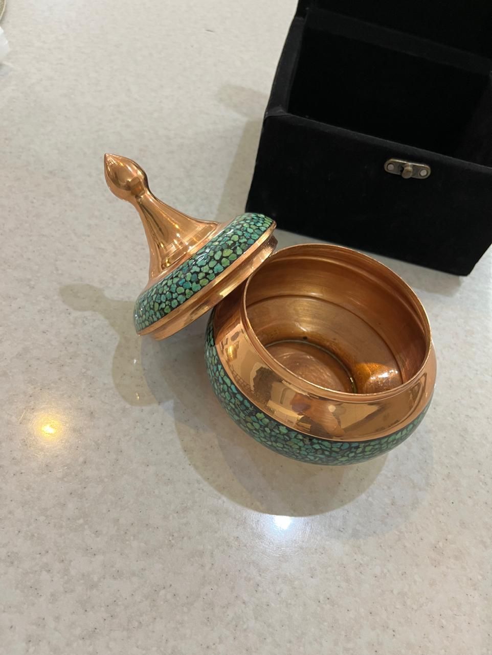 ظرف مسی دکوری فیروزه کوبی مناسب عروس زیرقیمت|صنایع دستی و سایر لوازم تزئینی|قم, حنیف نژاد|دیوار