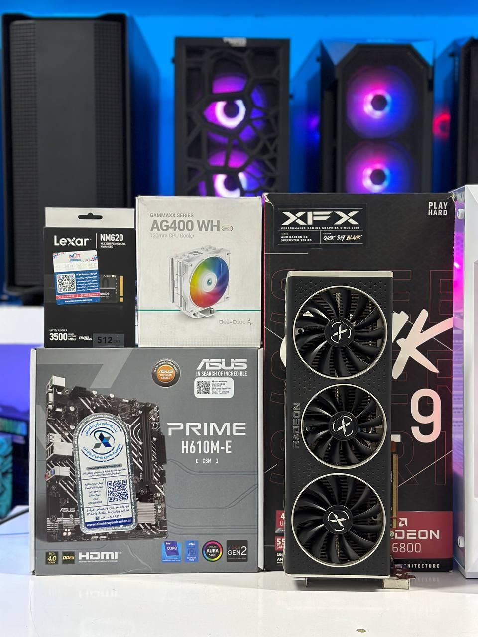 کیس گیمینگ RX6800 XFX پردازنده i5 مین DDR5آکبند|رایانه رومیزی|مشهد, فلسطین|دیوار