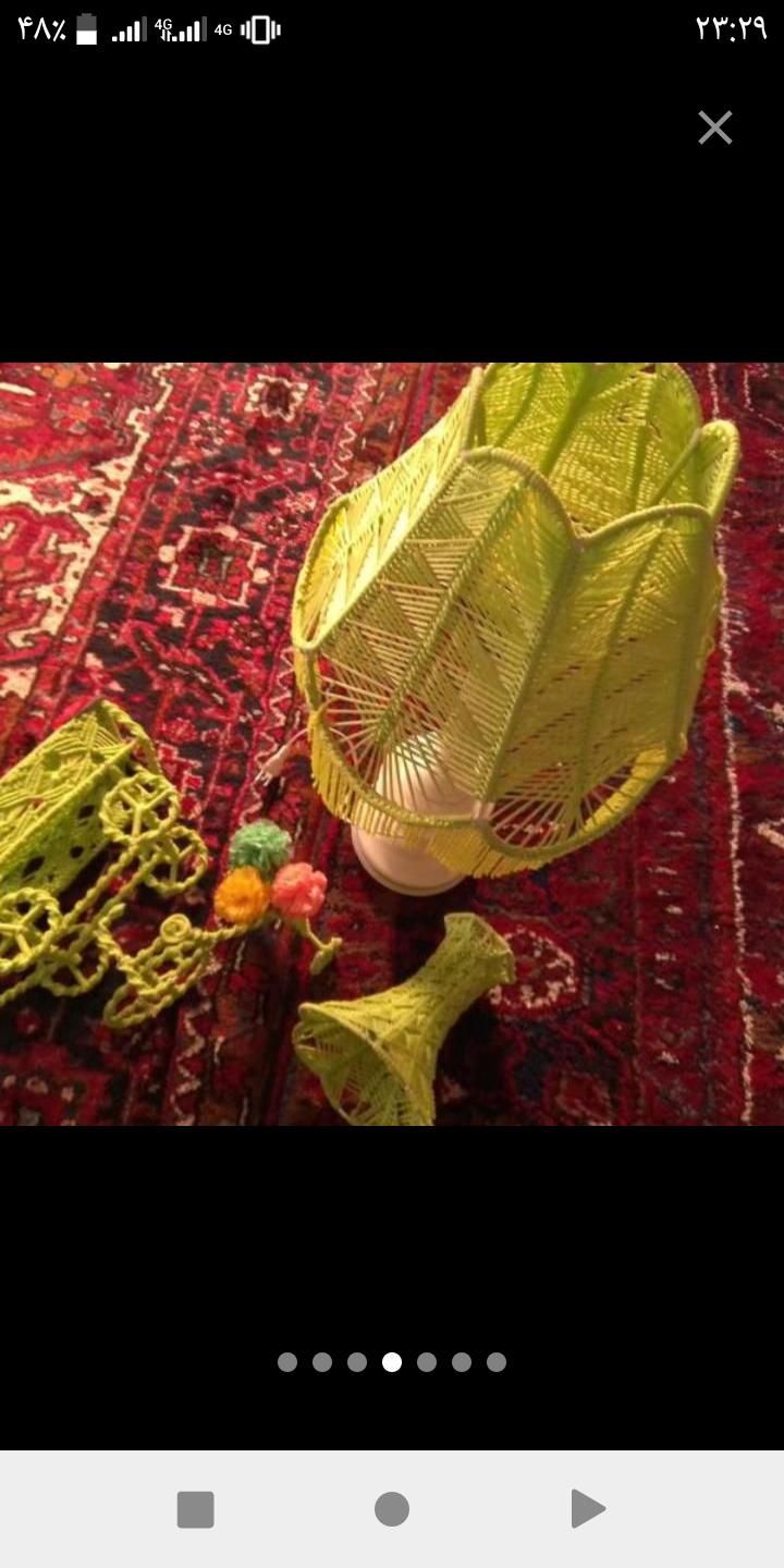 سرویس مکرومه بافی آباژور نو و گل‌های نو|گل مصنوعی|تبریز, |دیوار