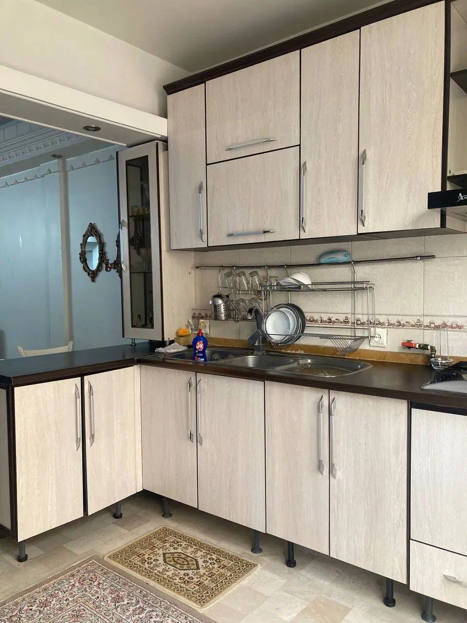 کابینت ام دی اف در حد نو همراه با هود اخوان|آب‌چکان و نظم‌دهنده ظروف|تهران, افسریه شمالی|دیوار