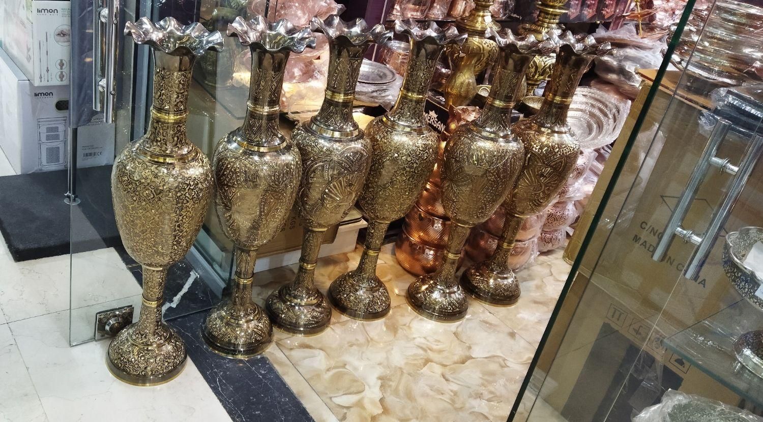 گلدان برنجی ۹۵سانت وارداتی|صنایع دستی و سایر لوازم تزئینی|تهران, شوش|دیوار