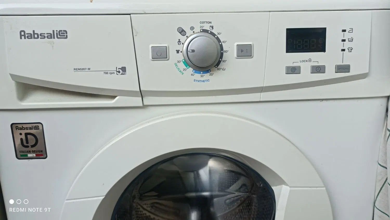 ماشین لباسشویی تمام اتوماتیک ابسال مدل REN5207|ماشین لباسشویی و خشک‌کن لباس|رشت, استقامت ۲|دیوار