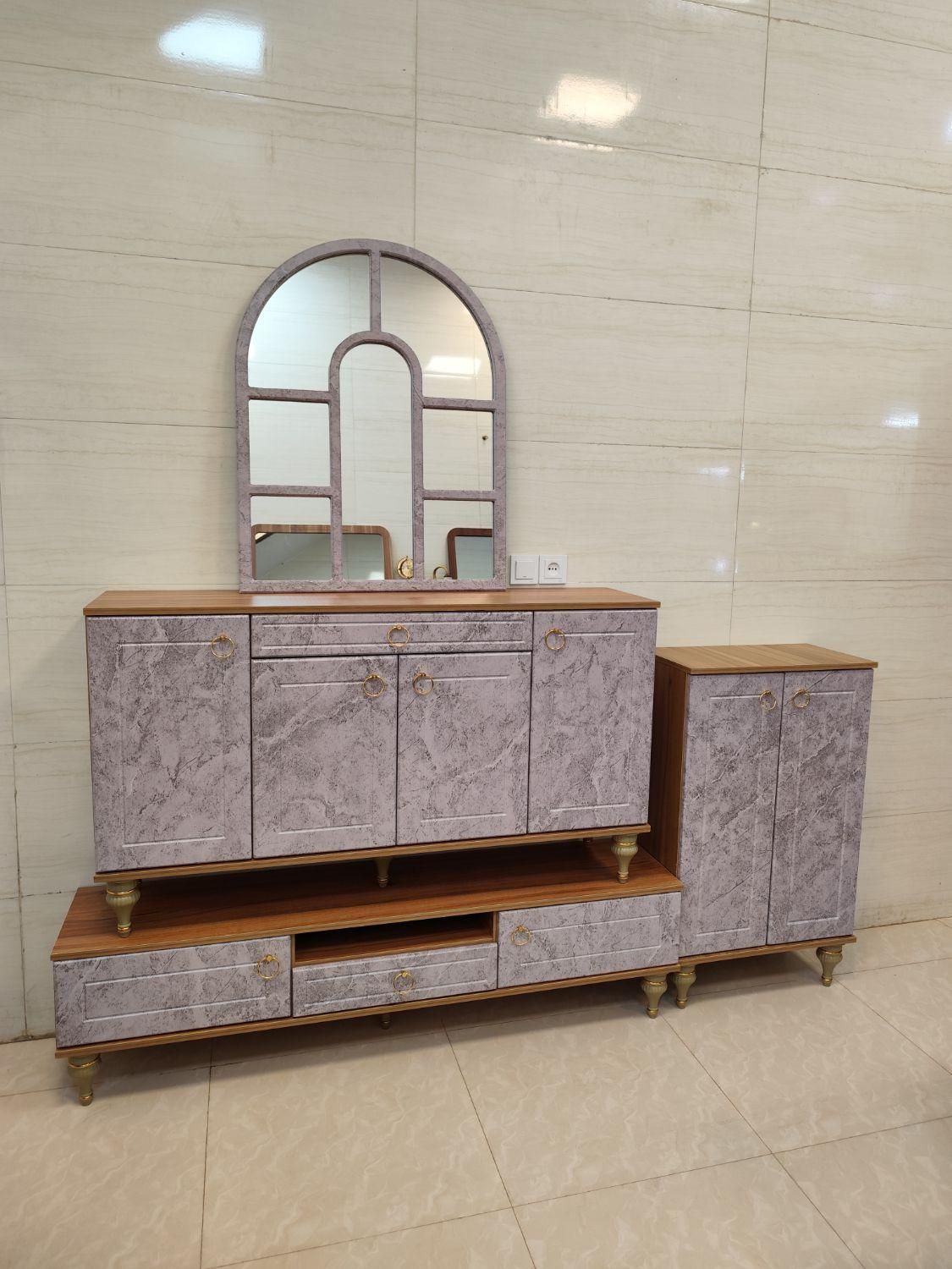 ست آینه کنسول و میز تلویزیون و جاکفشی مدل لارا|میز تلویزیون|یزد, |دیوار